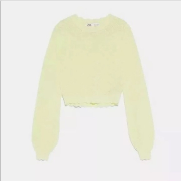 yellow mesh long sleeve top